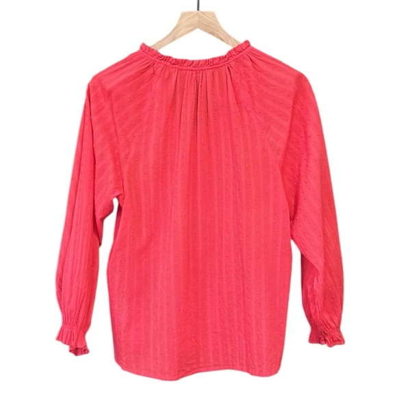 J. Crew Novelty Artist Top Swiss Dot Ruffle Red Geranium Size Medium - Picture 6 of 12